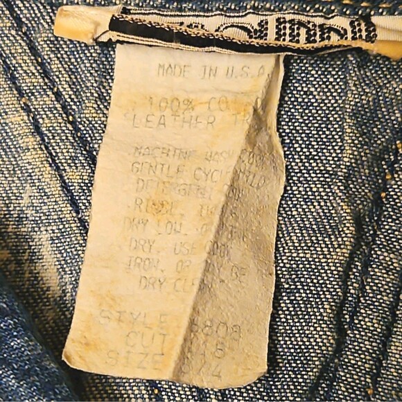 Reboundi Vintage Women’s Dress Leather and Denim Made in USA, Size 3/4 - Picture 4 of 10